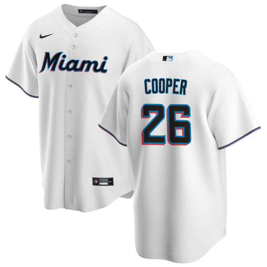 Nike Men #26 Garrett Cooper Miami Marlins Baseball Jerseys Sale-White